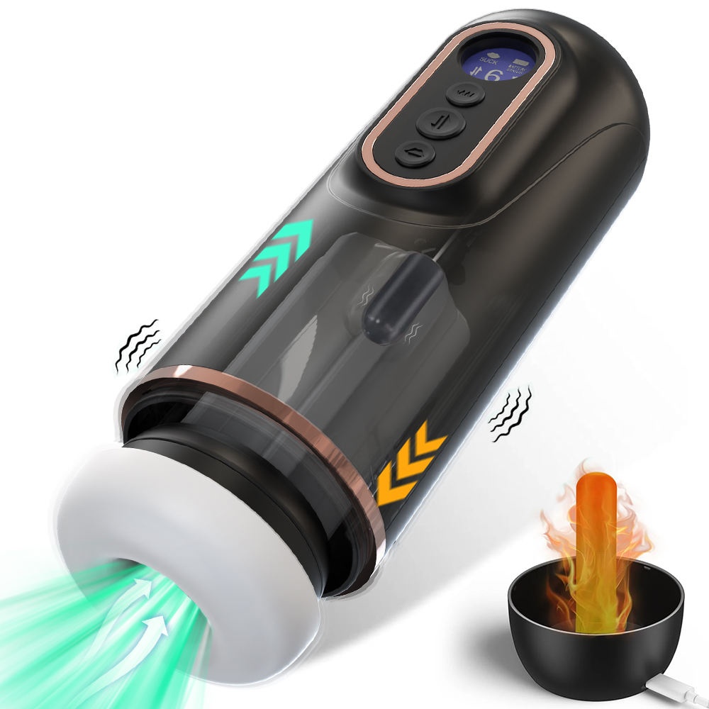 Automatic Male Masturbator with Heating Base and Transparent Middle Section product view 2