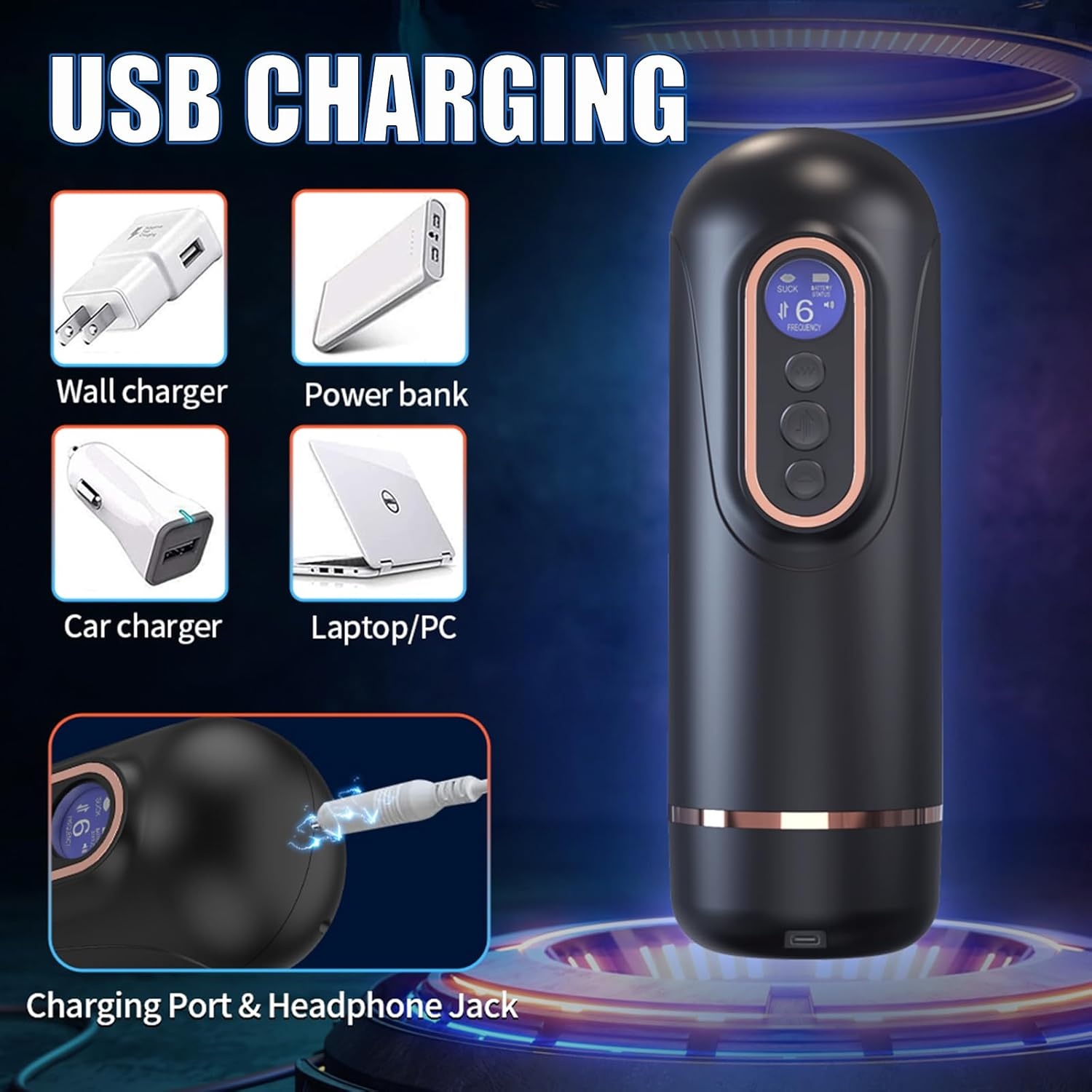 Automatic Male Masturbator with Heating Base and Transparent Middle Section product view 5
