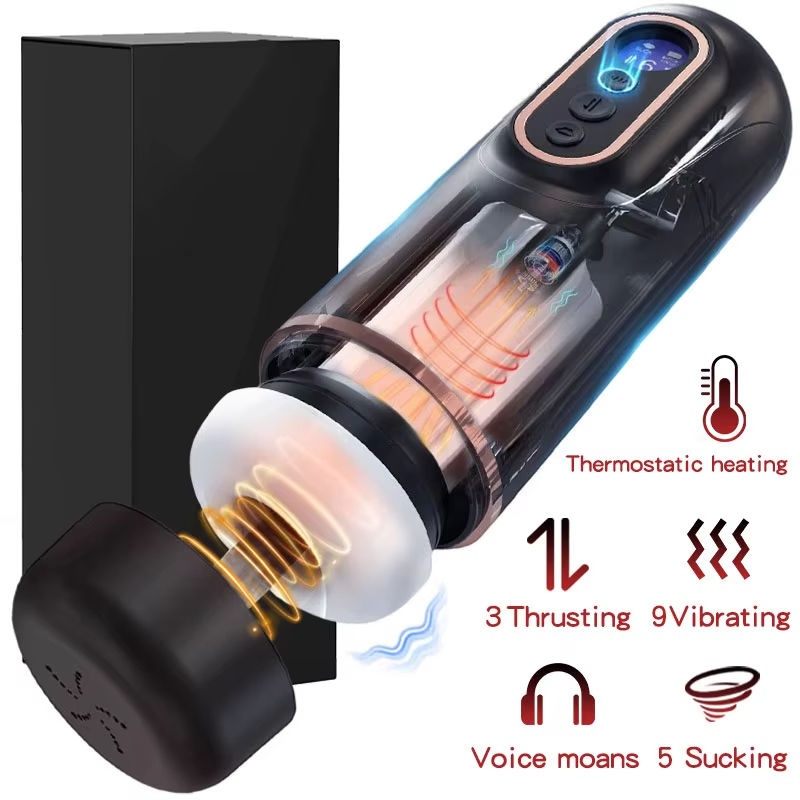 Automatic Male Masturbator with Heating Base and Transparent Middle Section product view 7
