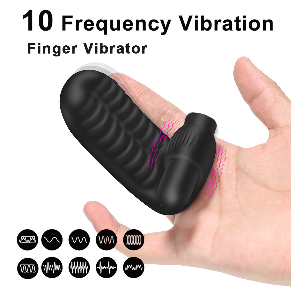 Contoured Finger Vibrator with Ridges and Waves product view 2