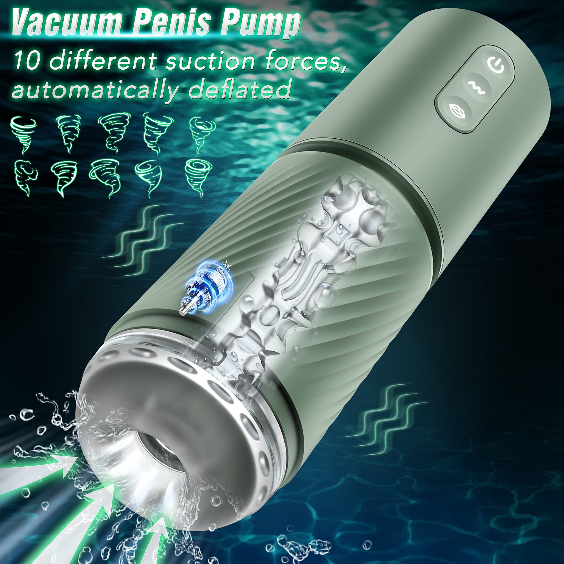 Cylindrical Male Masturbator with Ribbed Textures and USB Charging Pad product view 4