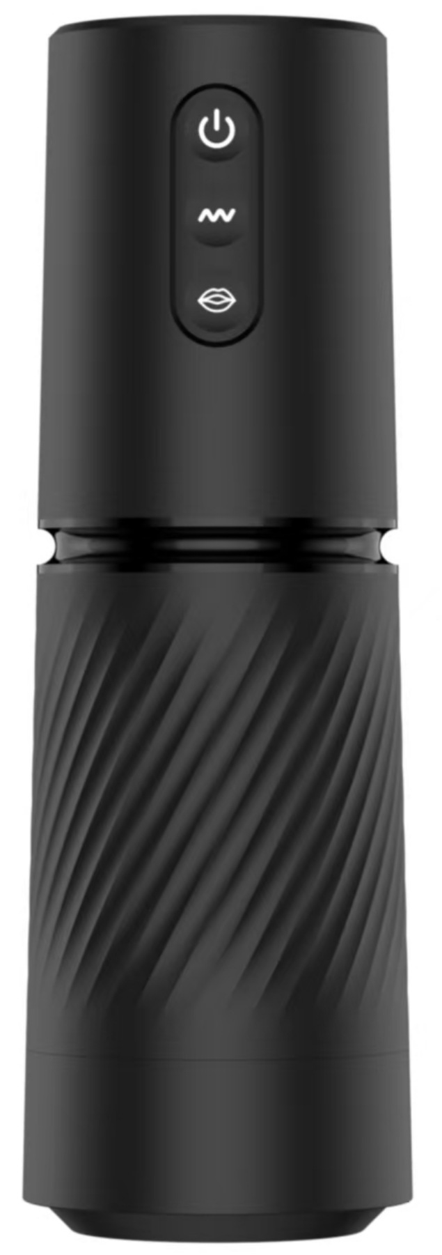 Cylindrical Male Masturbator with Ribbed Textures and USB Charging Pad product view 7