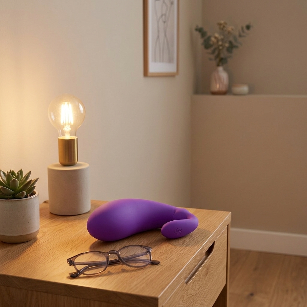 Purple J-Shaped Personal Vibrator with 9 Frequencies, USB Rechargeable, IPX7 Waterproof product view 2
