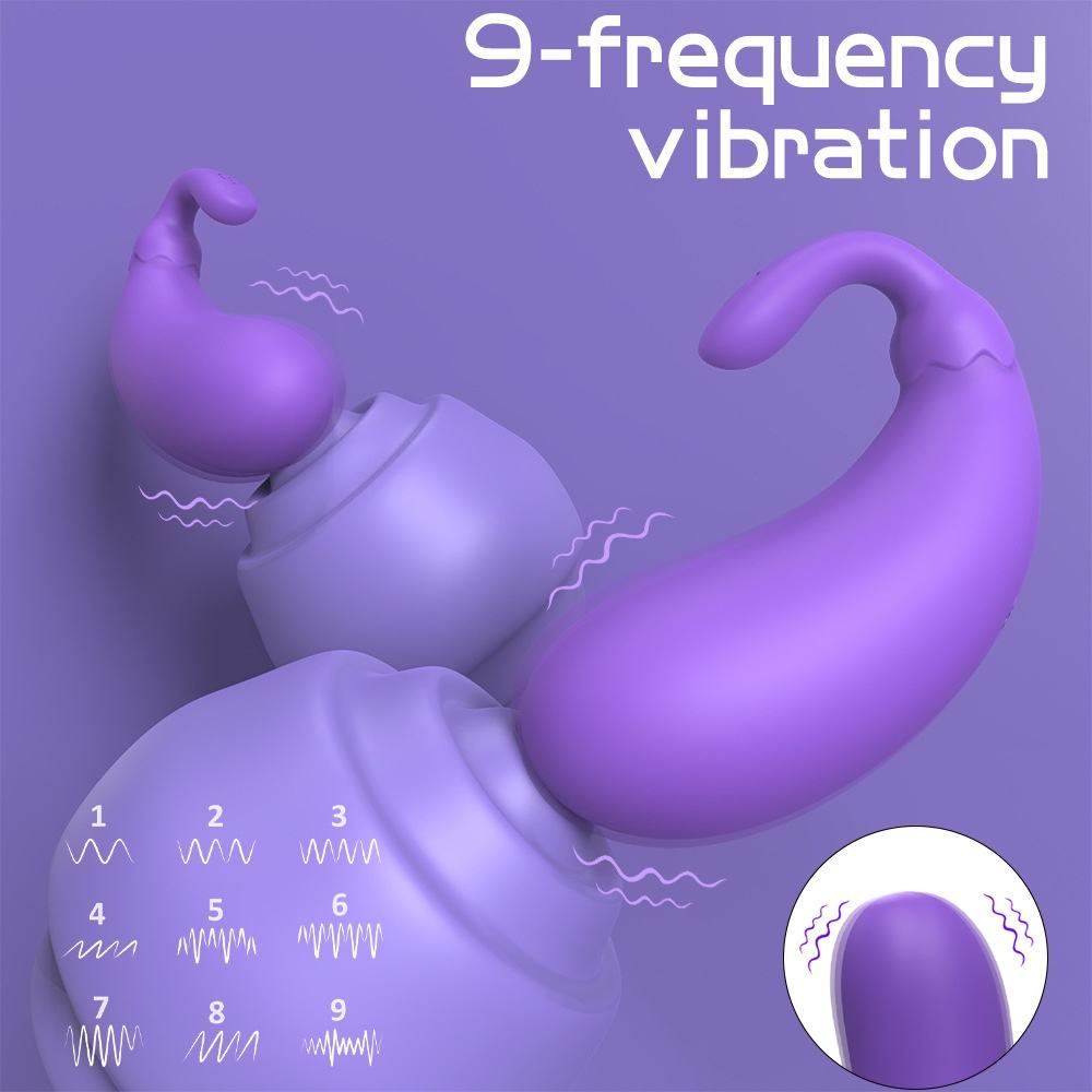 Purple J-Shaped Personal Vibrator with 9 Frequencies, USB Rechargeable, IPX7 Waterproof product view 4