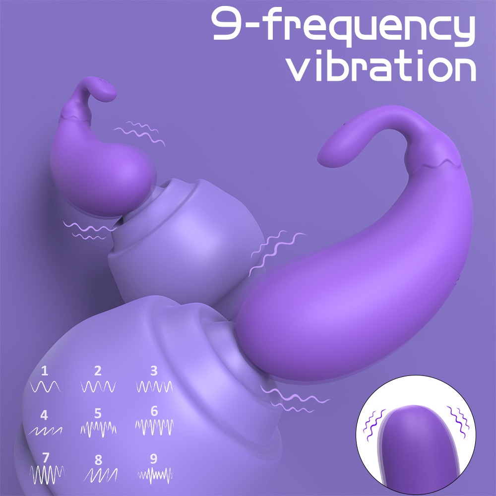 Purple J-Shaped Personal Vibrator with 9 Frequencies, USB Rechargeable, IPX7 Waterproof product view 9