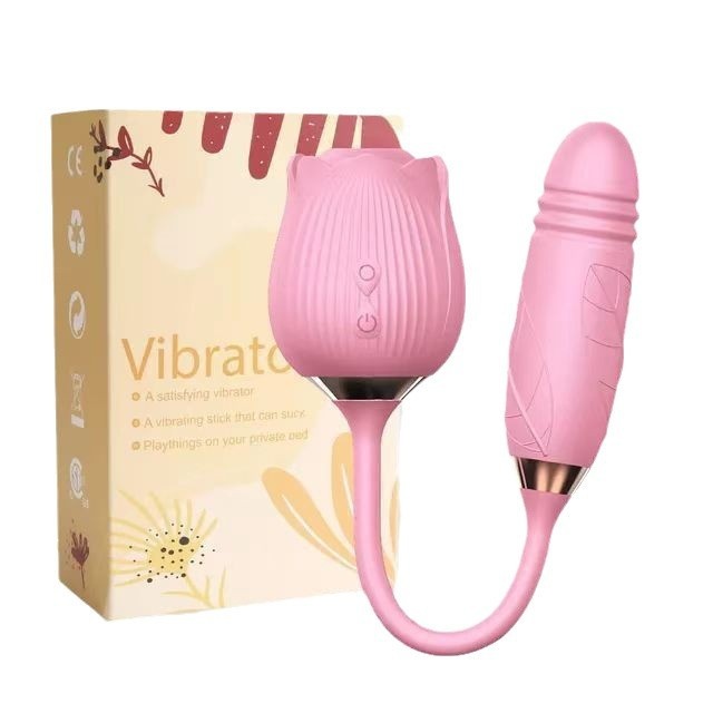Rose-Shaped Suction Vibrator with Silicone Body and Metallic Collar product view 6