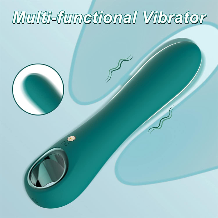 Teal G-Spot Vibrator with Curved Wand Shape and Loop Handle product view 3