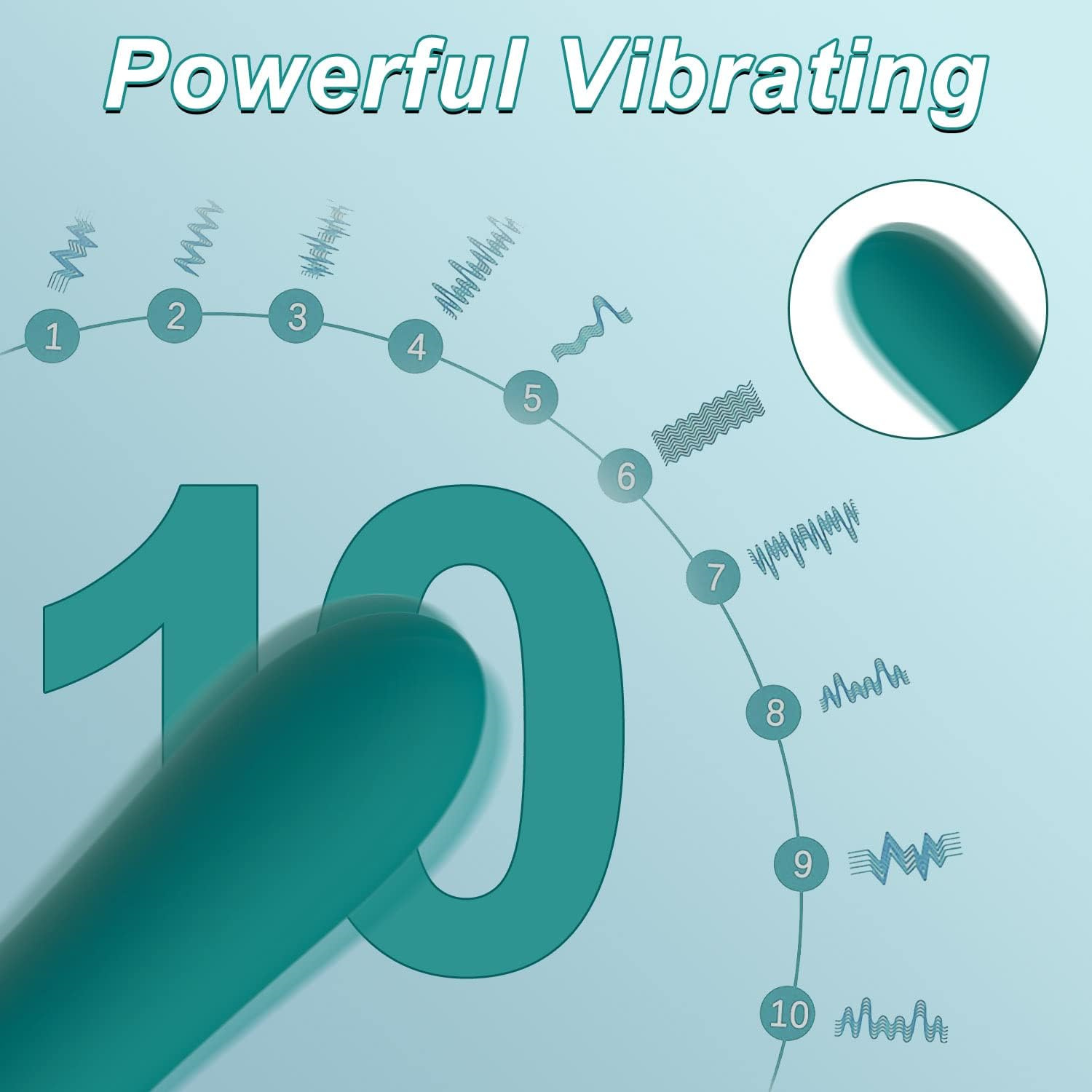 Teal G-Spot Vibrator with Curved Wand Shape and Loop Handle product view 4