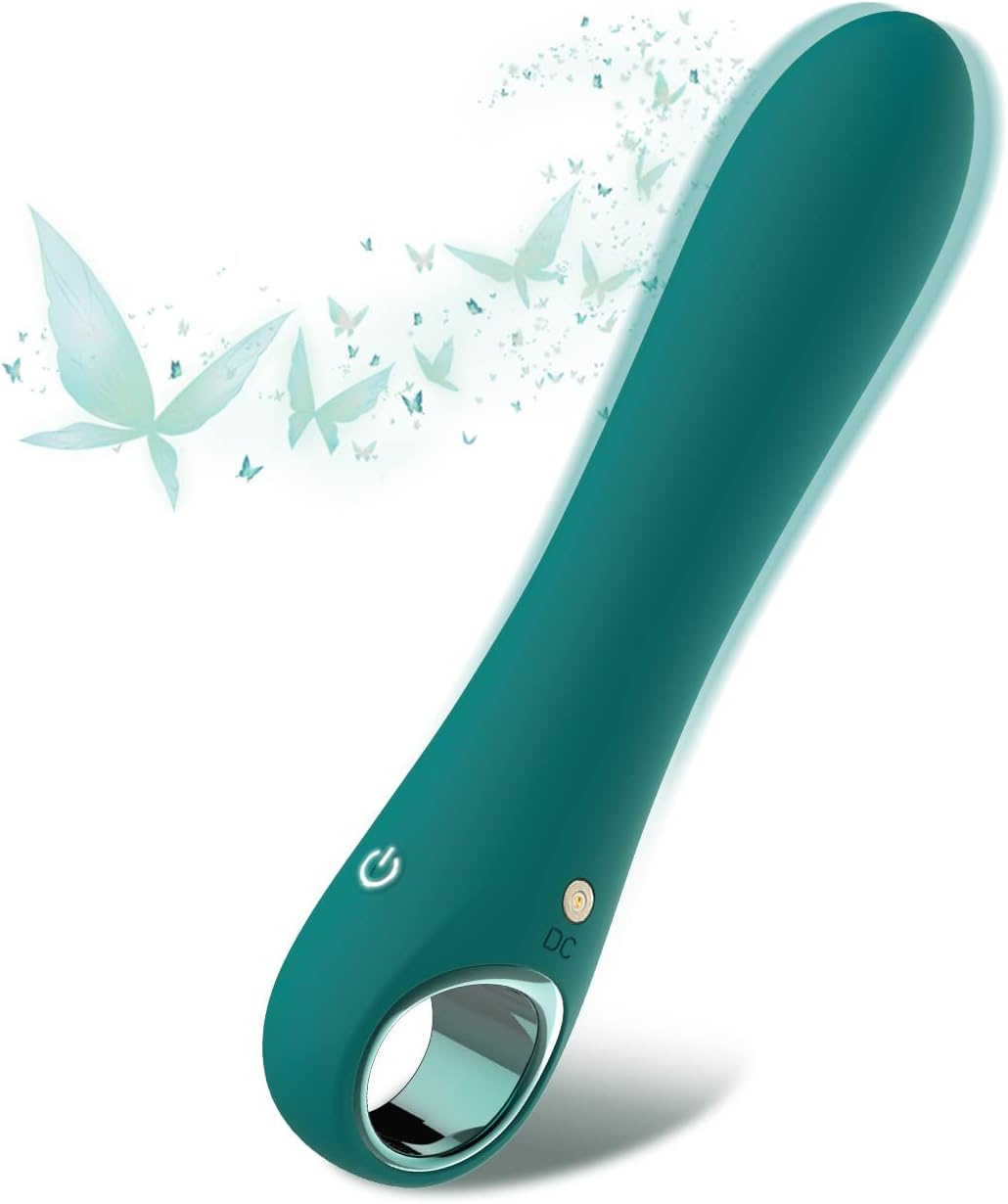 Teal G-Spot Vibrator with Curved Wand Shape and Loop Handle product view 6